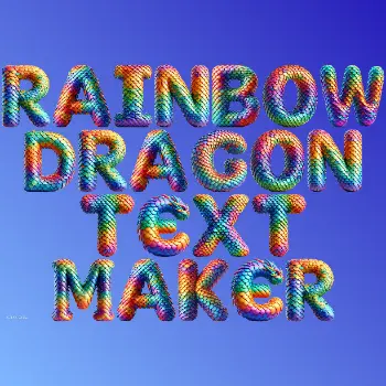 3D Rainbow Letter A with Dragon Scale Texture Generator