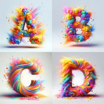 Holi Colorful Letters