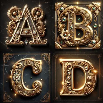 Luxury Golden Texture Letter