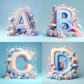 Pastel Colored Fantasy Letters