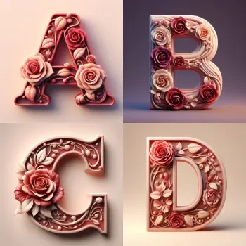 Rose Flower Letter