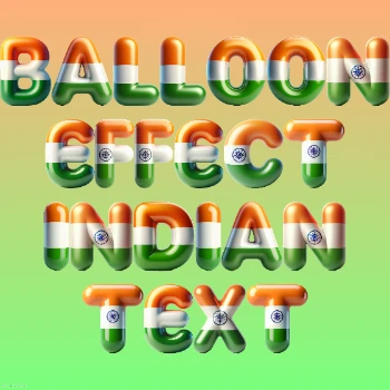 Balloon Effect Indian Text