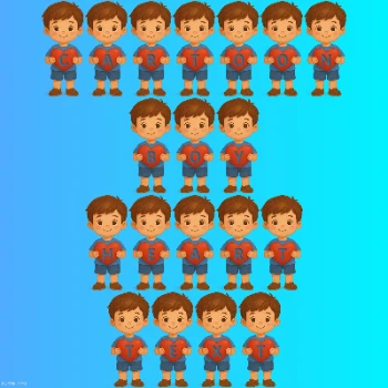 Cartoon Boy Heart Text