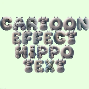 Cartoon Effect Hippo Text