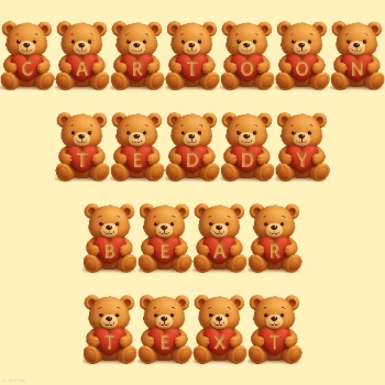 Cartoon Effect Teddy Bear Text
