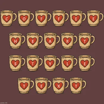 Coffee Heart Text