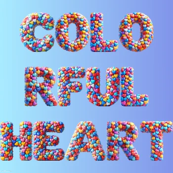 Colorful Heart Text