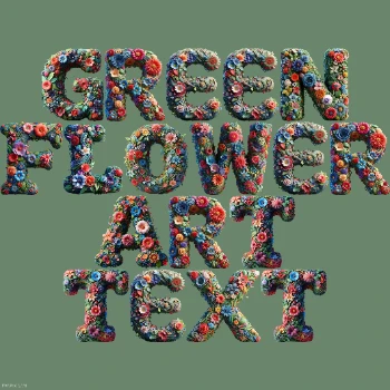 Green Flower Art Text