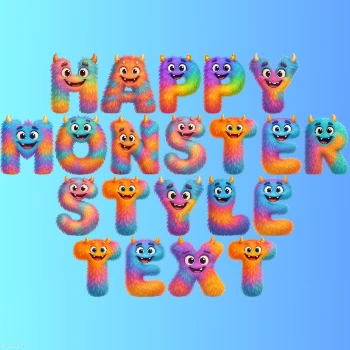 Happy Monster Text