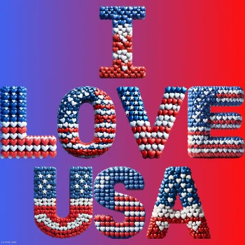 I Love USA Text