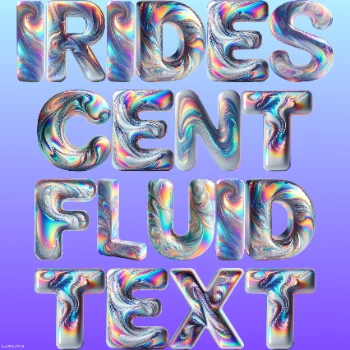 Iridescent Fluid Text