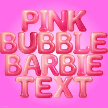 Pink Bubble Barbie Text