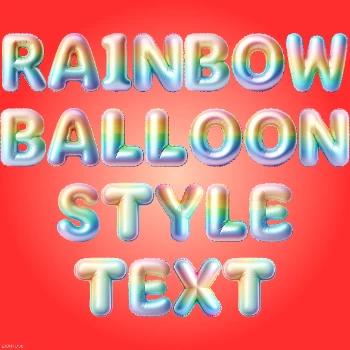 Rainbow Balloon Text
