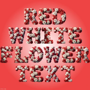 Red White Flower Text