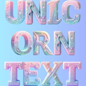 Unicorn Glitter Text