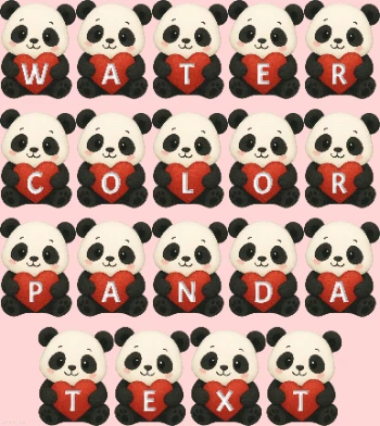 Watercolor Panda Text