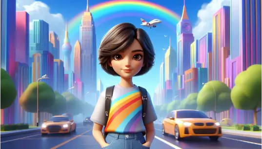 3D-Cartoon-Disney-Effect-Girl-City-Background-1