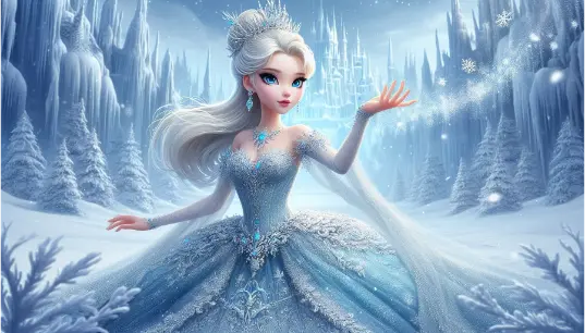 3D-Effect-Disney-Princess-Ice-Land-Background-1