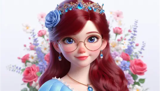 3D-Social-Media-Avatar-Girl-With-Glasses-Flower-Background-1