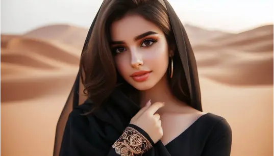 Cute-Arabian-Girl-in-Indian-Saree-Deset-Background-1