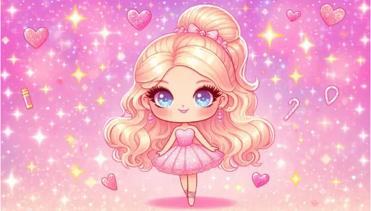 Cute-Barbie-Doll-With-Pink-Glitter-1
