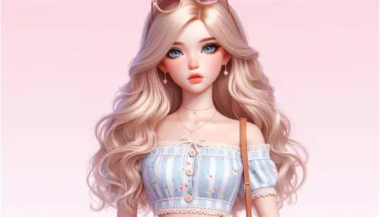 Cute-Pink-Background-Barbie-With-Golden-Hair-1