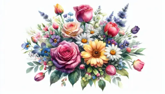 Flower-Illustration-With-White-Background