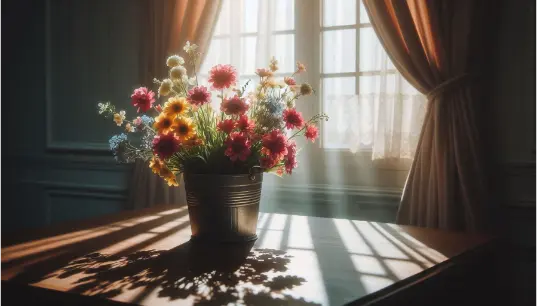 Flower-Pot-Realistic-Cinematic-View-With-Sun-Light