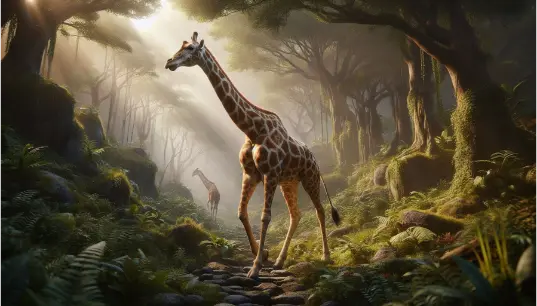 Giraffe-in-Jungle