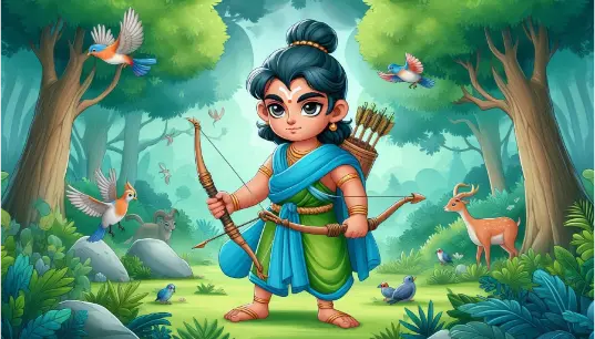 Lord-Rama-Cartoon-Effect-Forest-Background