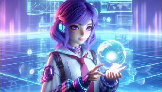 Neon-Effect-Gaming-Anime-Girl-in-Digital-World