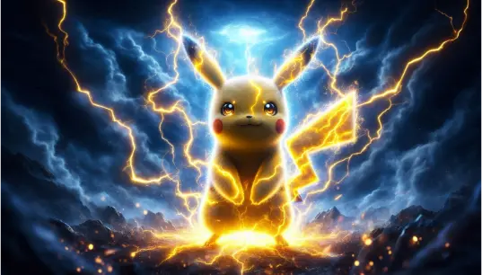Pikachu-With-Yellow-Thunder-Blue-Cloud-Background-1