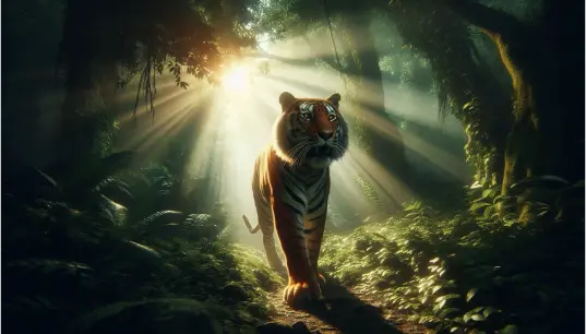 Tiger-Walk-in-Forest-Realistic-Cinematic-1